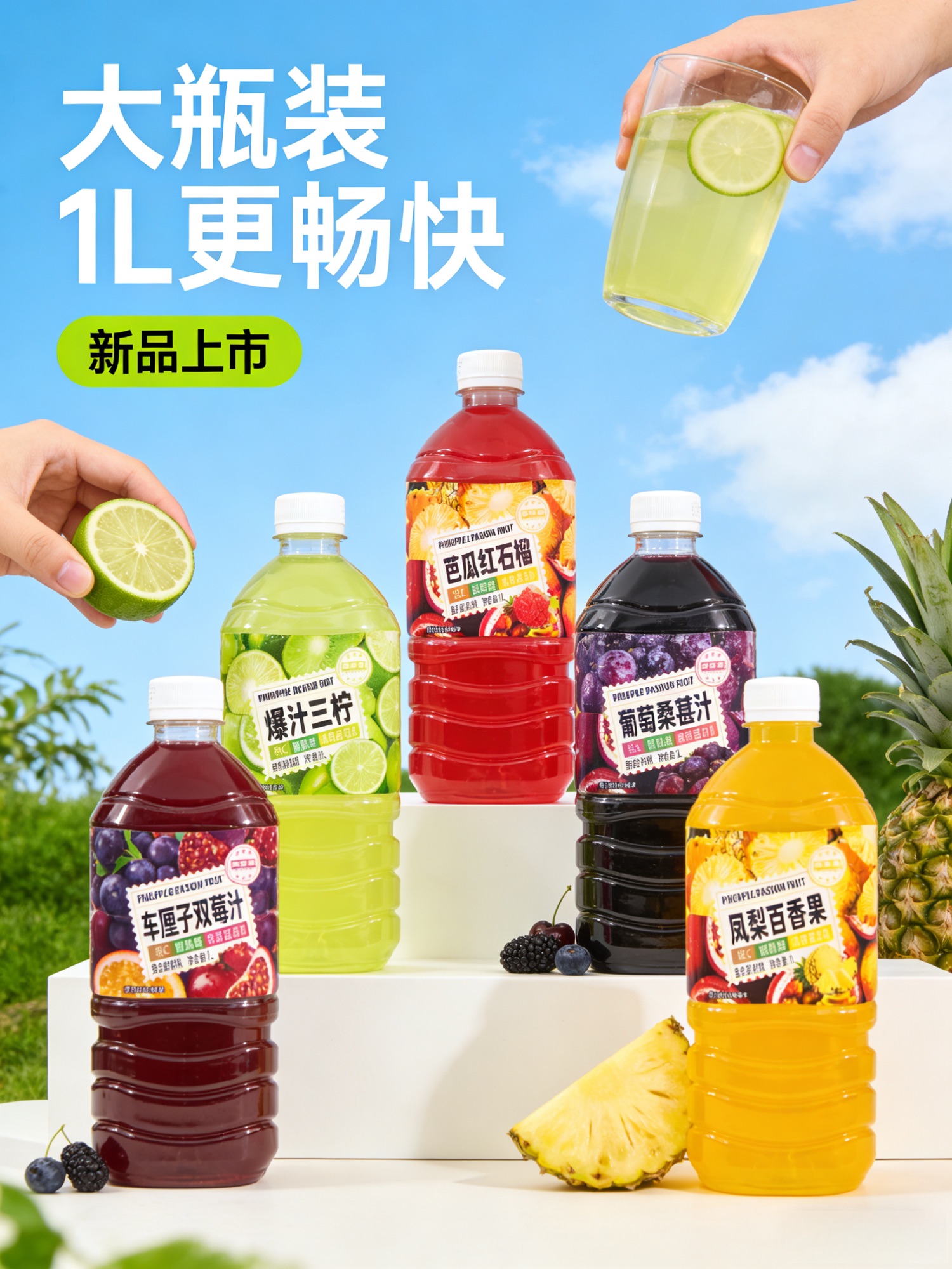 果本真一升复合果汁