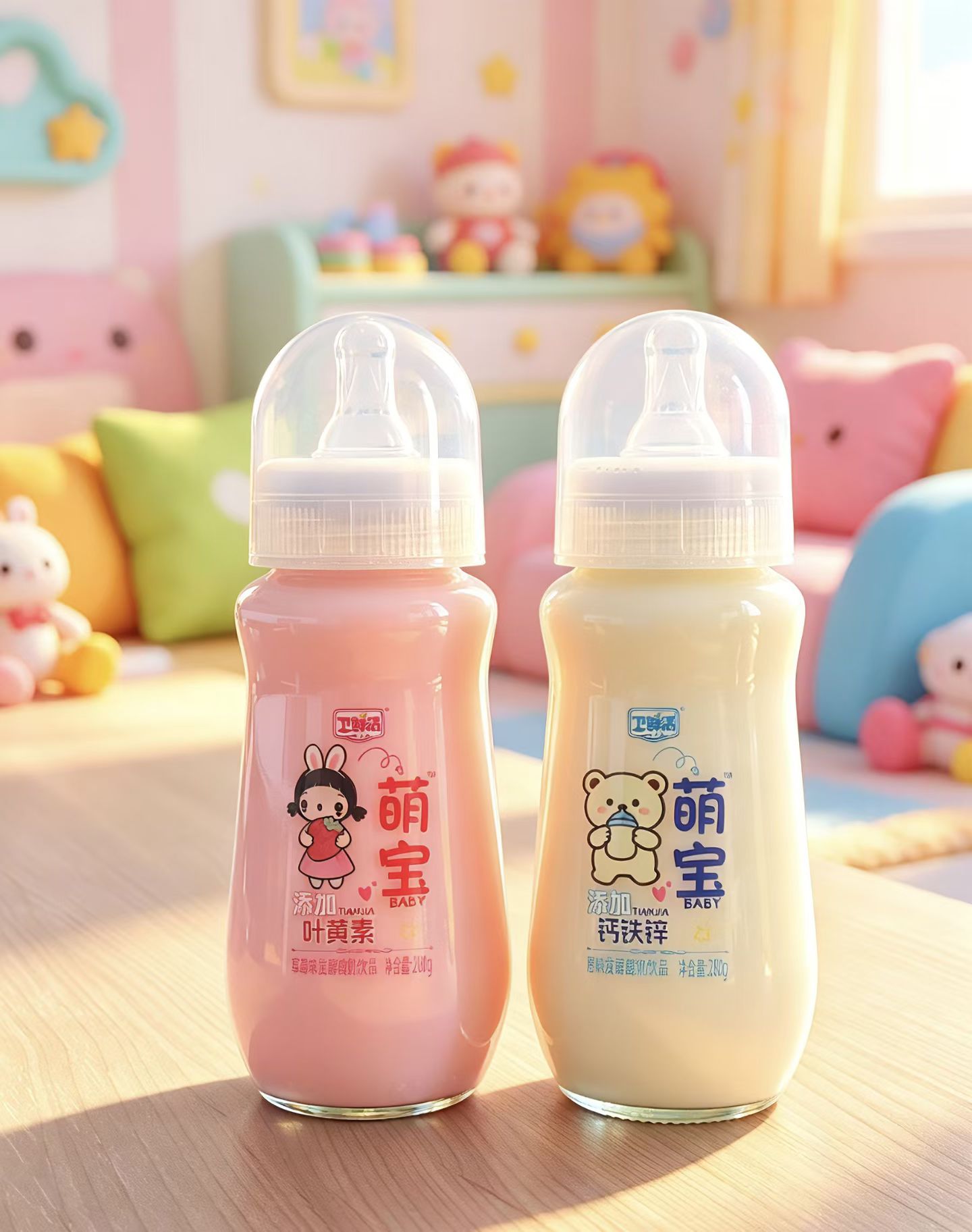 萌宝儿童奶嘴含乳饮料