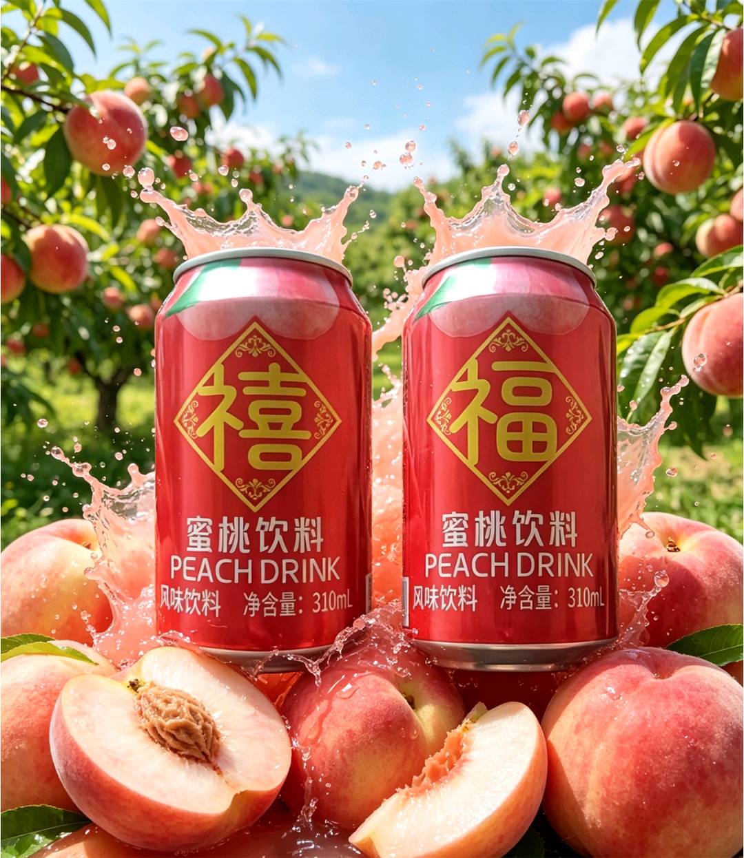 易拉罐蜜桃汁